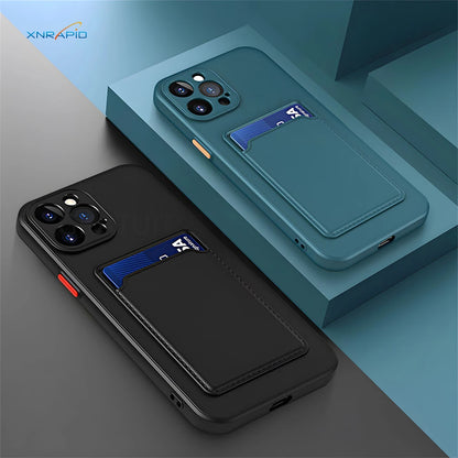 Étui portefeuille de luxe en silicone souple Funda pour iPhone
