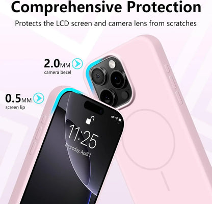 Coque rose pour smartphone avec protection écran 0,5 mm et contour appareil photo 2,0 mm anti-rayures