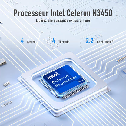 Ordinateur Portable 14,1", 8 Go RAM, 128 Go SSD, Celeron N, PC Portable Étudiant FHD IPS Avec Wi-Fi 5, Mini-Hdmi, Pavé Numérique – Idéal Pour La Maison, Les Études Et Le Travail