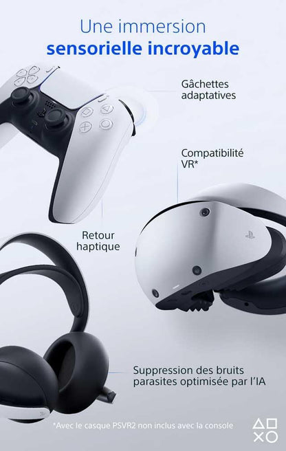 Découvrez la PlayStation 5 Édition Standard : Console Ultra-Rapide avec Lecteur Blu-Ray 4K et Manette DualSense Haptique - Plongez dans l'Aventure en Couleur Blanche!
