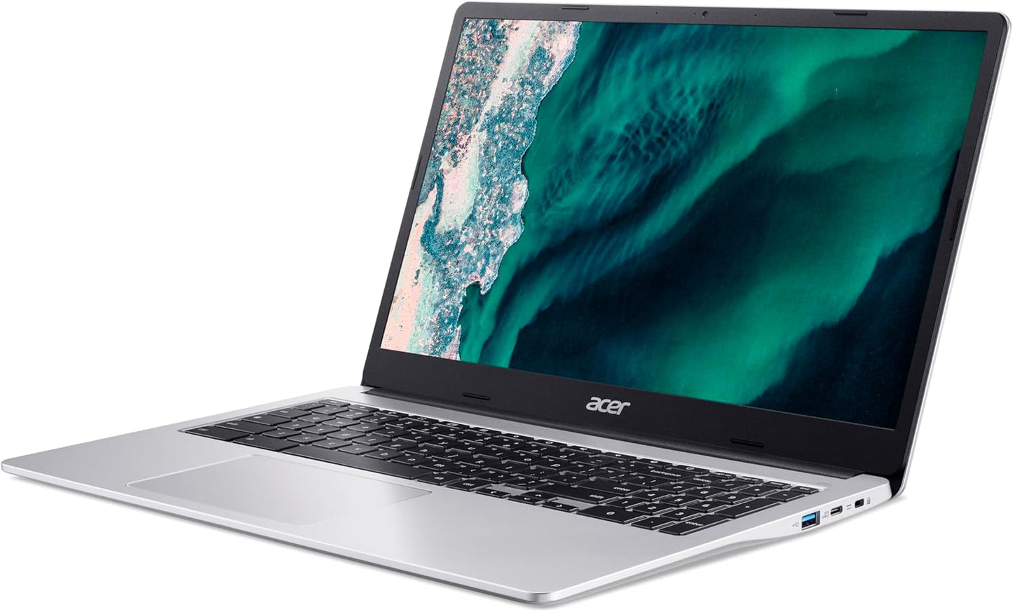 Chromebook 315 CB315-4H-C7R0, Ordinateur Portable 15,6'' Full HD, PC Portable (Intel Celeron N4500, RAM 4Go, 128Go Emmc, Intel UHD Graphics, Chromeos), Laptop Gris, Clavier AZERTY (Français)