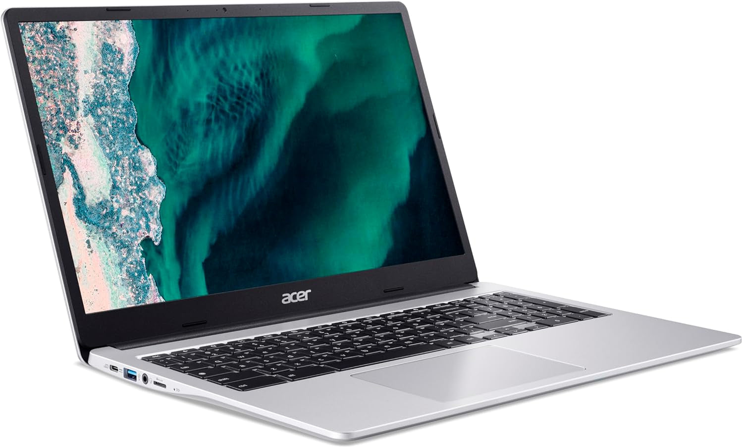 Chromebook 315 CB315-4H-C7R0, Ordinateur Portable 15,6'' Full HD, PC Portable (Intel Celeron N4500, RAM 4Go, 128Go Emmc, Intel UHD Graphics, Chromeos), Laptop Gris, Clavier AZERTY (Français)
