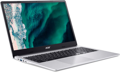Chromebook 315 CB315-4H-C7R0, Ordinateur Portable 15,6'' Full HD, PC Portable (Intel Celeron N4500, RAM 4Go, 128Go Emmc, Intel UHD Graphics, Chromeos), Laptop Gris, Clavier AZERTY (Français)