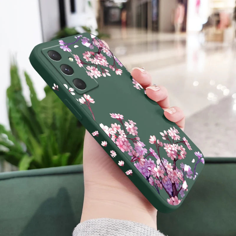 Coque de téléphone à motif fleurs tombantes pour Samsung
