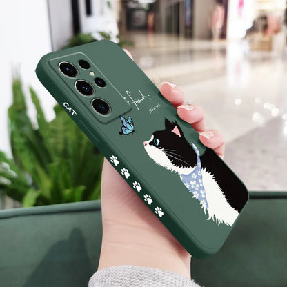 Coque de téléphone chat papillon pour Samsung