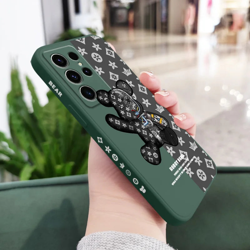 Coque de téléphone imprimée ours mignon pour Samsung Galaxy