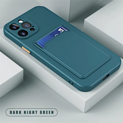 Étui portefeuille de luxe en silicone souple Funda pour iPhone
