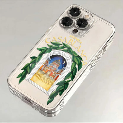 Coque de téléphone transparente avec illustration arabe et texte Avenida Casablanca