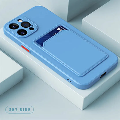 Étui portefeuille de luxe en silicone souple Funda pour iPhone