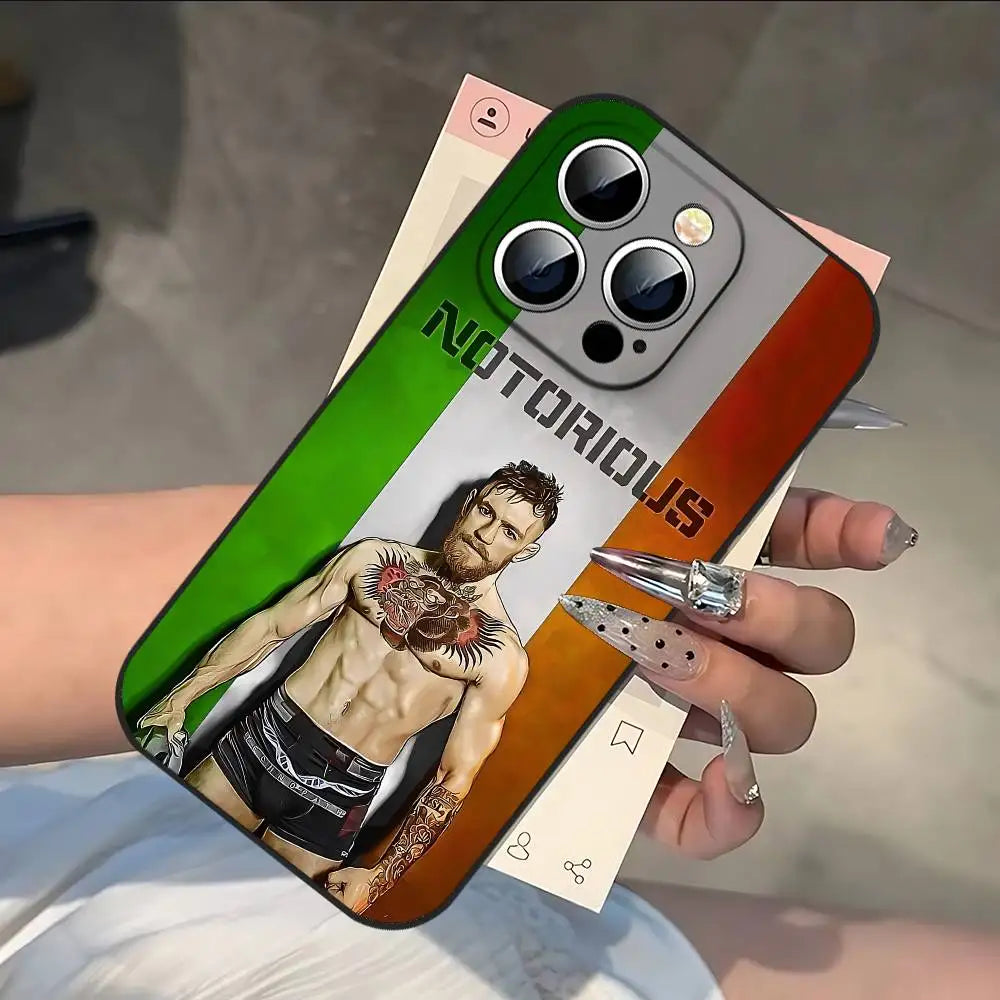 Coque de téléphone noire Conor McGregor pour iphone