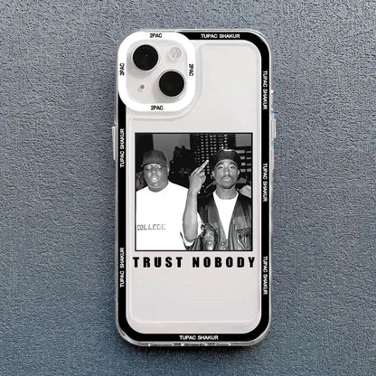 Coque de téléphone transparente antichoc à l'effigie du rappeur 2Pac