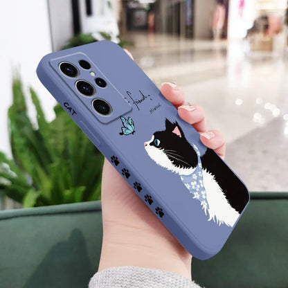 Coque de téléphone chat papillon pour Samsung