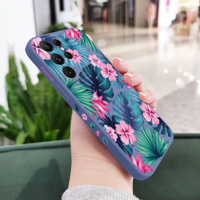 Coque de téléphone à fleurs colorées pour Samsung