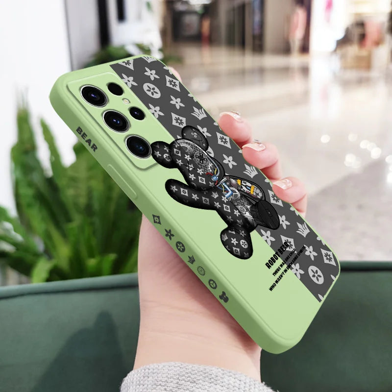 Coque de téléphone imprimée ours mignon pour Samsung Galaxy
