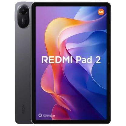 Tablette Redmi Pad 2 en couleur grise avec écran affichant un fond coloré abstrait