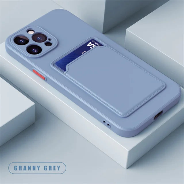 Étui portefeuille de luxe en silicone souple Funda pour iPhone