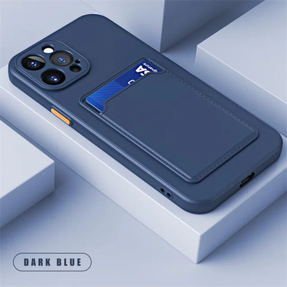 Étui portefeuille de luxe en silicone souple Funda pour iPhone