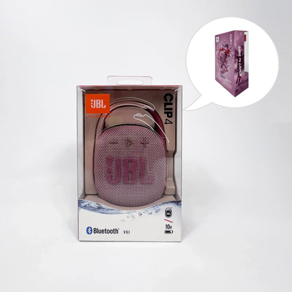 Enceinte Bluetooth JBL Clip 4 rose dans emballage, autonomie 10h, design compact et portable