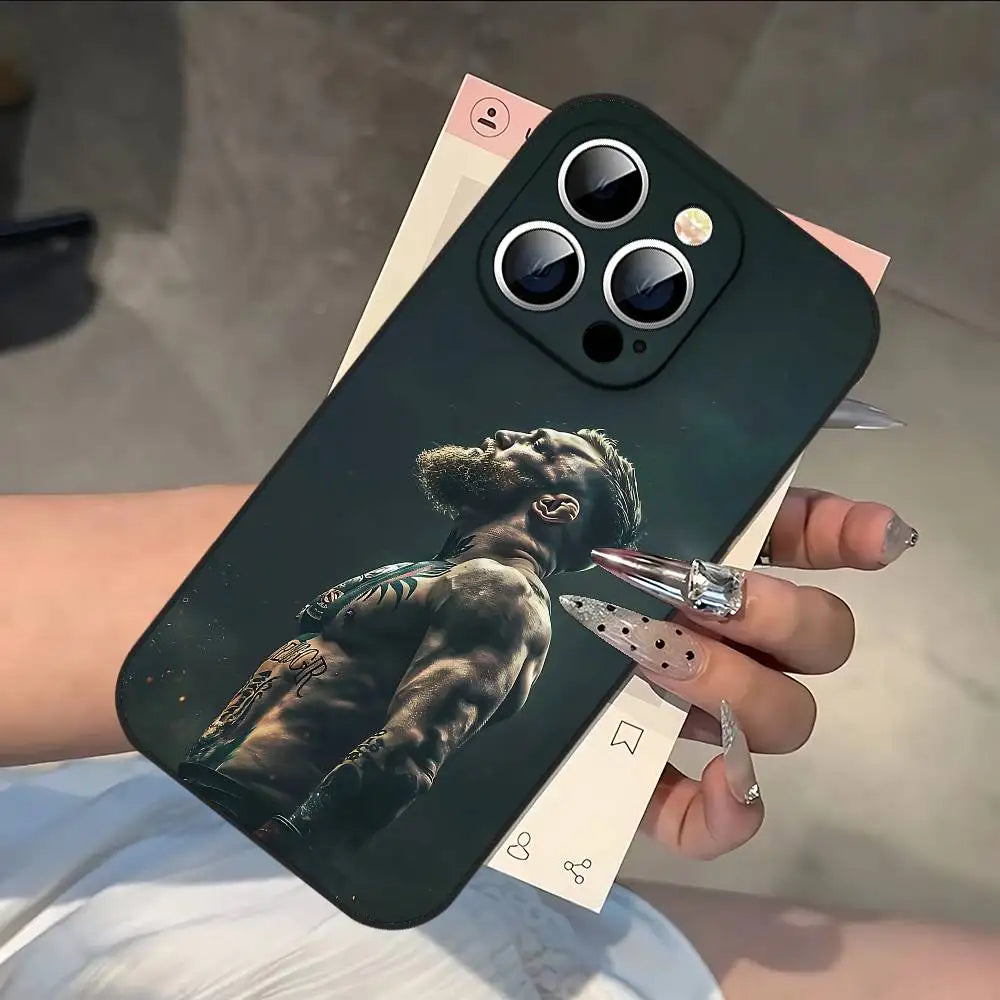 Coque de téléphone noire Conor McGregor pour iphone