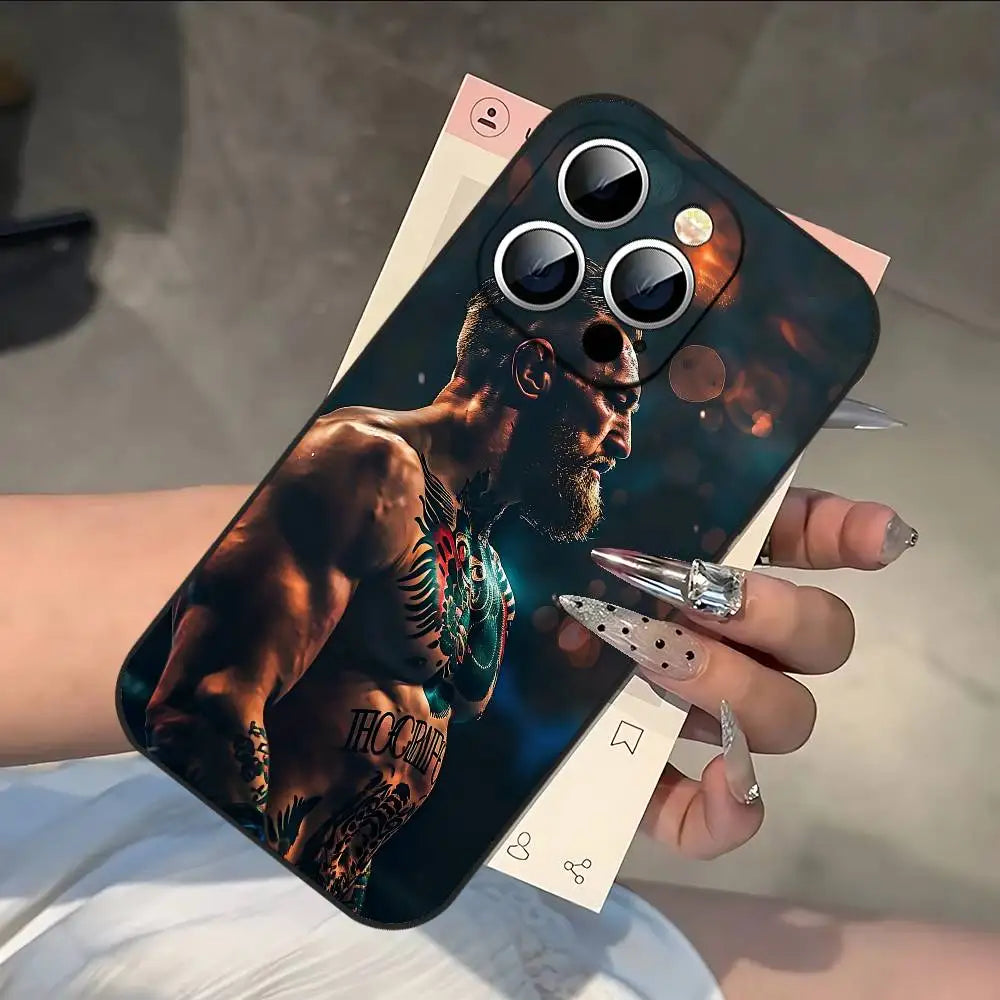Coque de téléphone noire Conor McGregor pour iphone