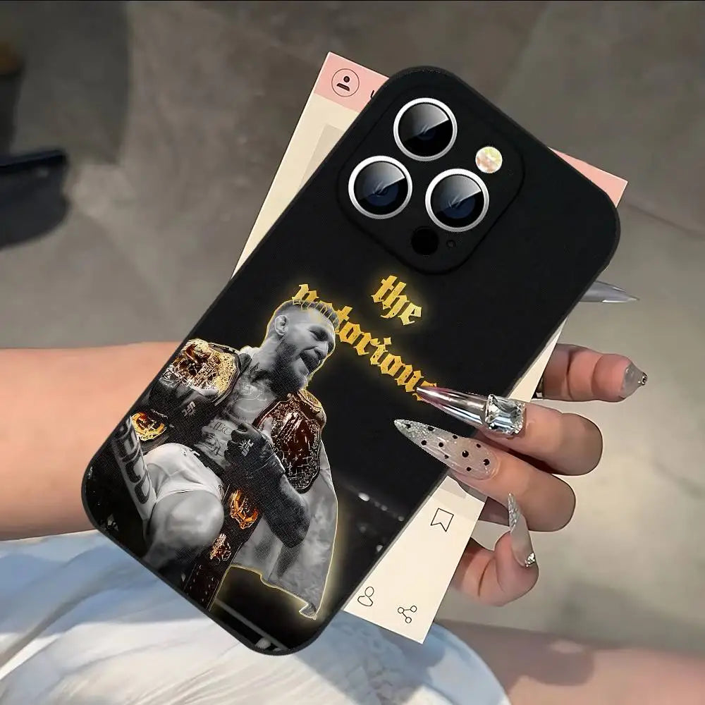 Coque de téléphone noire Conor McGregor pour iphone