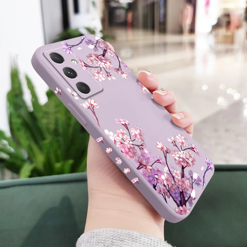 Coque de téléphone à motif fleurs tombantes pour Samsung