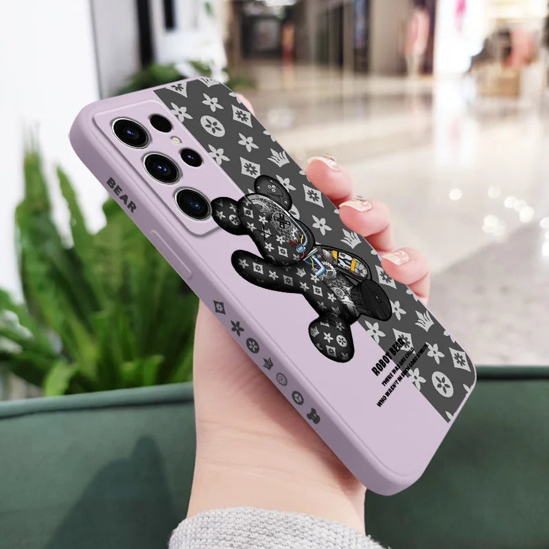 Coque de téléphone imprimée ours mignon pour Samsung Galaxy