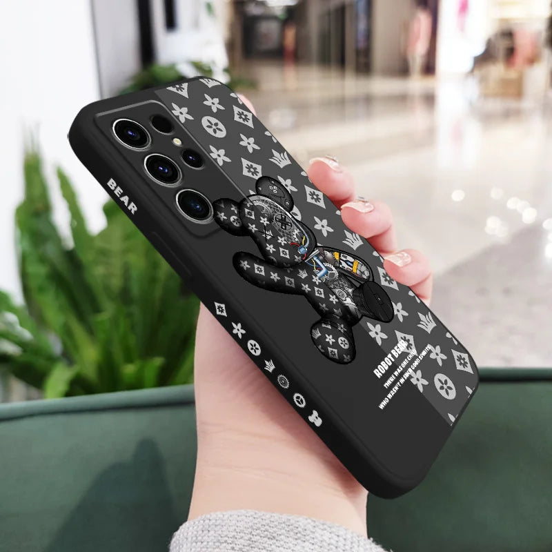 Coque de téléphone imprimée ours mignon pour Samsung Galaxy