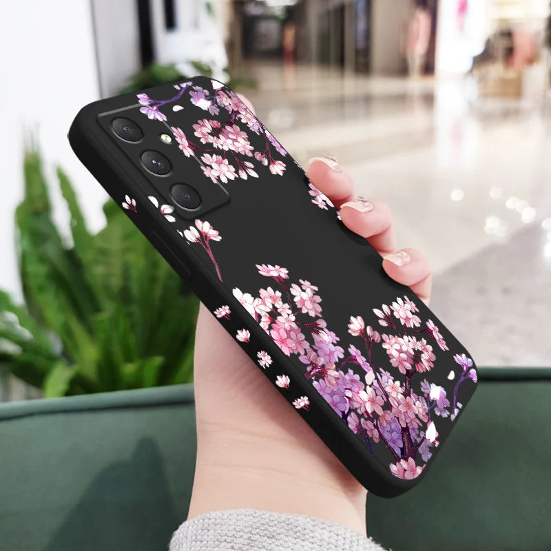 Coque de téléphone à motif fleurs tombantes pour Samsung