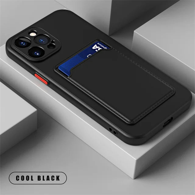Étui portefeuille de luxe en silicone souple Funda pour iPhone