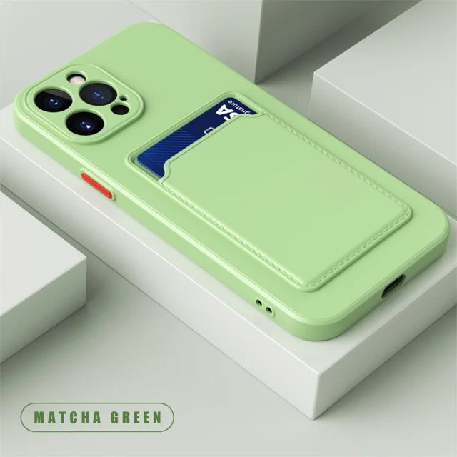 Étui portefeuille de luxe en silicone souple Funda pour iPhone