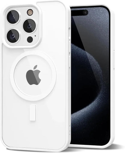 Coque blanche pour iPhone avec anneau MagSafe et triple caméra arrière