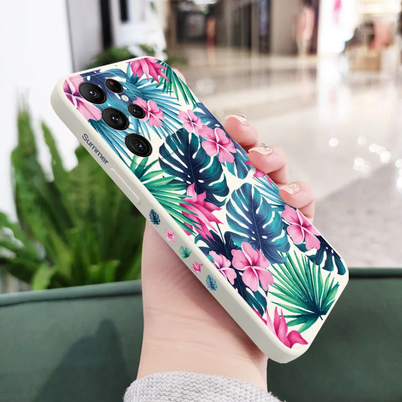 Coque de téléphone à fleurs colorées pour Samsung