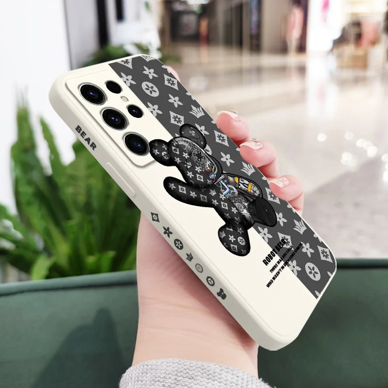Coque de téléphone imprimée ours mignon pour Samsung Galaxy