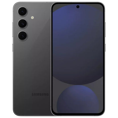 Smartphone Samsung gris graphite avec triple caméra arrière et écran avant sans bordures